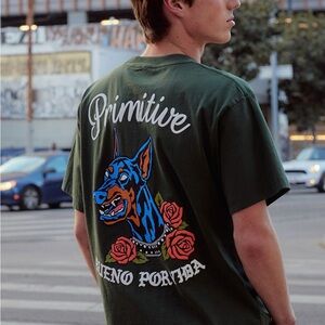 PRIMITIVE Nightwatch Mens Large Heavyweight GREEN Tee NEW